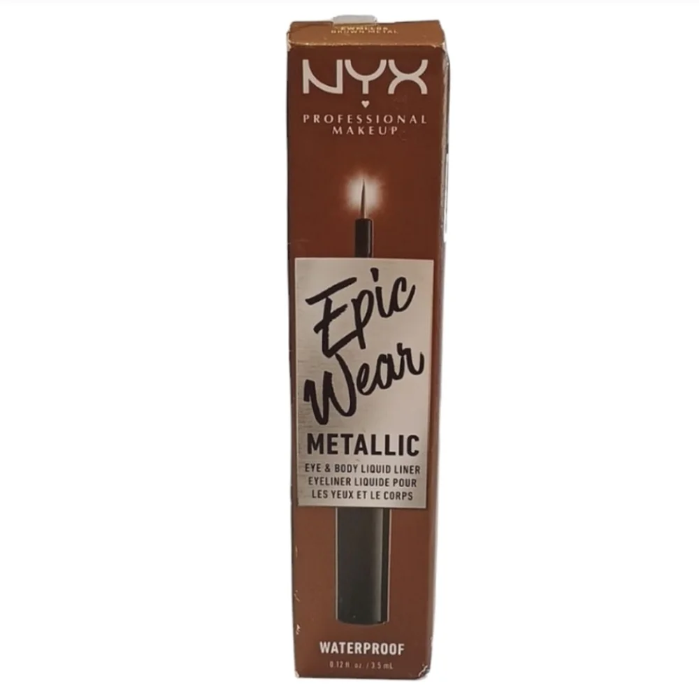 2 x NYX Professional Makeup Epic Wear Metallic Liquid Liner, Brown Metal